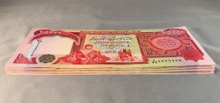 Circulated Iraqi Dinar notes