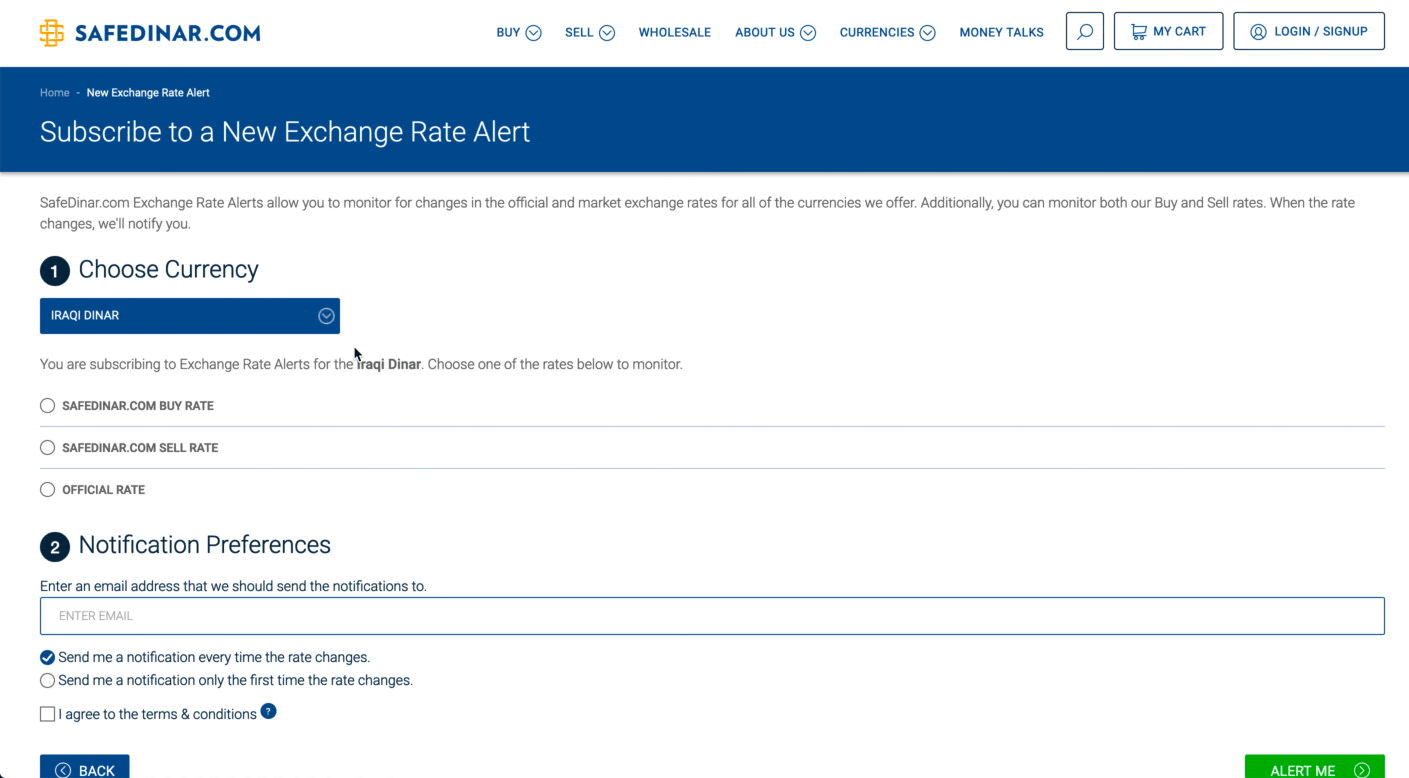 Setting Alerts to Track Currency - Money Talks by SafeDinar.com